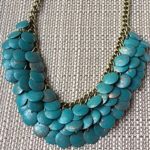 Vivi #16533 Mesmerizing Mermaid Necklace Faux Turquoise & Copper Toned Beads